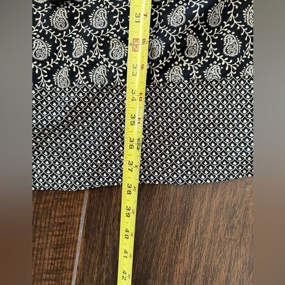 Lou & Grey black and white drawstring waist paisley dress with pockets! Sz L - Picture 13 of 13